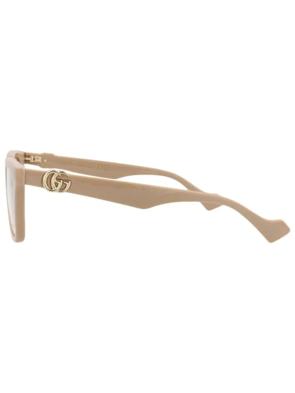 New Gucci Women's Eyeglasses Square Rectangle Injection Frame Nude Nude